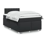 Similicuir durable Ressorts ensachés Lit sommier Noir 120x190 cm