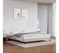 Similicuir résistant aux taches chambre à coucher Brun 180x200 cm | Cadre de lit sans matelas cappuccino 180x200 cm similicuir avec pieds robustes et lattes en contreplaqué, literie élégante