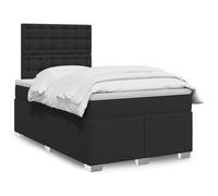 Similicuir résistant aux taches Ressorts ensachés indépendants Design | Sommier à lattes avec Tête de lit réglable et Matelas Ressorts Ensachés Noir 120x200 cm Similicuir + Surmatelas Confortable