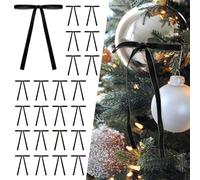 SIMISI Ribbon Lot de 24 nœuds de sapin de Noël en velours noir pour décoration de porte, couronne vintage (1,9 cm de large, 12,7 x 17,8 cm)
