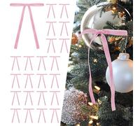 SIMISI RIBBON Lot de 24 nœuds de sapin de Noël en velours rose pour décoration de porte, couronne vintage (1,9 cm de large, 12,7 x 17,8 cm)