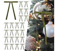 SIMISI RIBBON Lot de 24 nœuds de sapin de Noël en velours vert olive pour décoration de porte, couronne vintage (1,9 cm de large, 12,7 x 17,8 cm)