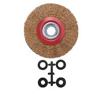 Simiun Roue de Brosse MéTallique pour Meuleuse D'éTabli Polish + Anneaux Adaptateurs RéDucteurs, 5 Pouces 125 Mm