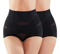 SIMIYA Femme Culotte Sculptante Gainante Amincissante Invisible Ventre Plat Culottes Gaine Contrôle Taille Haute Shapewear Minceur Ventre Plat Efficace sous-vêtements Shape 2pcs (2*Noir, S)