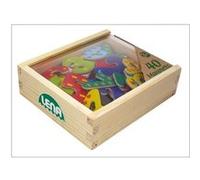 Lena Chiffres magnétiques en bois 65824 – 40 chiffres et symboles, boîte verrouillable, dès 3 ans