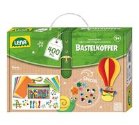 Lena 42713 - Coffret de Bricolage avec 400 pièces, avec Papier coloré, Caoutchouc Mousse, Cure-Pipe, Yeux vacillants, Pompons, bâtonnets de Glace colorés, Boutons et Plus, dès 5 Ans, Multicolore