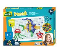 SIMM Spielwaren Lena 35626 - Set de mosaïque à emboîter, mosaïque à emboîter avec 260 fiches Transparentes, fiches mosaïque Ø 10 mm, Jeu de mosaïque pour Enfants à partir de 3 Ans