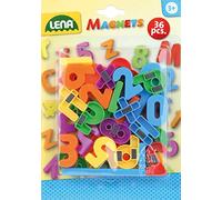 SIMM Spielwaren Lena 65747-36 Aimants Chiffres et Lettres, env. ø 3 cm, Zahlen