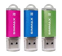 SIMMAX Clé USB 32 Go Lot de 3 Mémoire Stick USB 2.0 Flash Drive Stockage Disque Pendrive (32Go Rose Bleu Vert)