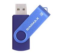 SIMMAX Clé USB 32 Go Mémoire Stick USB 2.0 Flash Drive Rotation Stockage Disque Pendrive (32Go Bleu)