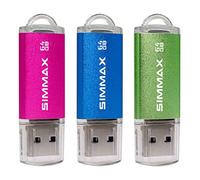 SIMMAX Clé USB 64 Go Lot de 3 Mémoire Stick USB 2.0 Flash Drive Stockage Disque Pendrive (64Go Rose Bleu Vert)