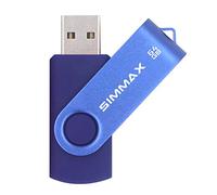 SIMMAX Clé USB 64 Go Mémoire Stick USB 2.0 Flash Drive Rotation Stockage Disque Pendrive (64Go Bleu)