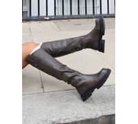 Simmi London Simmi London Brown Miles Knee High Tab Detail Boots