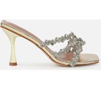 Simmi London Simmi London Gold Blushing Diamante Mid Heel Mules