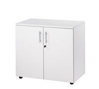 Armoire de Bureau Basse 2 Portes Blanche INEO - L 80 x l 47.3 x H 72.5 cm
