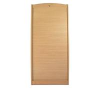Armoire Informatique Galbée 6 Niches Serrure L 80.5 H 171.5 P 59.3 cm - Hêtre - L 80.5 x l 59.3 x H 171.5 cm