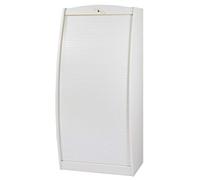 SIMMOB Armoire Informatique Galbée 6 Niches Serrure L 80.5 H 171.5 P 59.3 cm - Blanc