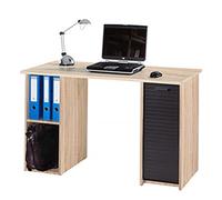 SIMMOB Bureau Chêne et Noir 2 Caissons 4 Niches 130 x 74 x 50 cm