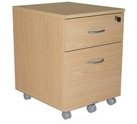 SIMMOB Caisson de Bureau 2 Tiroirs Hêtre 5 roulettes L 41 H 56 P 50 cm
