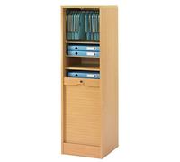 SIMMOB Classeur à Rideau 8 Tablettes 1 Kit Dossiers Serrure L 41,4 H 140,4 P 44 cm - Hêtre