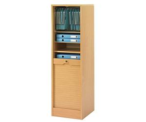 SIMMOB Classeur à Rideau 8 Tablettes 1 Kit Dossiers Serrure L 41,4 H 140,4 P 44 cm - Hêtre
