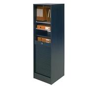 SIMMOB Classeur à Rideau 8 Tablettes 1 Kit Dossiers Serrure L 41,4 H 140,4 P 44 cm - Noir