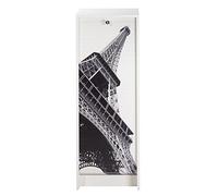 Classeur à Rideau Blanc 5 Niches Serrure 37,8 x 103,8 x 38,4 cm - Tour Eiffel 750 751 - L 37.8 x l 38.4 x H 103.8 cm Blanc