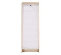 SIMMOB Classeur à rideau Chêne – 5 niches, L 37,8 x P 38,4 x H 103,8 cm – Blanc