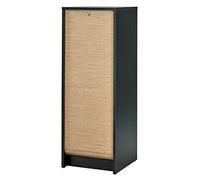 Classeur à Rideau - Chêne Naturel - Noir Bicolore - 104 cm - 5 Etagères - Fermeture à clé