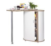 SIMMOB Mange-Debout Chêne Blanc Table Pivotante 3 Niches 104,8 x 105,1 x 44 cm