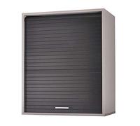 Meuble Cuisine Alu Rideau Chêne Noir ou Blanc 2 Etagères L 60 H 72 P 35 cm - Noir - L 60 x l 35 x H 72 cm Aluminium