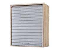 SIMMOB Meuble Cuisine Chêne Rideau Noir Blanc ou Alu 3 Niches L 60 H 72 P 35 cm - Aluminium