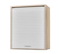 Meuble Cuisine Chêne Rideau Noir Blanc ou Alu 3 Niches L 60 H 72 P 35 cm - Blanc - L 60 x l 35 x H 72 cm