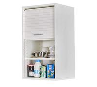Meuble de Cuisine Blanc A Rideau 2 Etagères 40 x 72 x 35 cm - L 40 x l 35 x H 72 cm