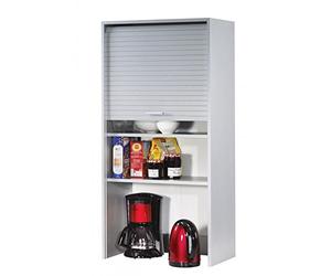 SIMMOB Meuble Haut de Cuisine Imitation Alu 3 Etagères 60 x 123,6 x 35 cm
