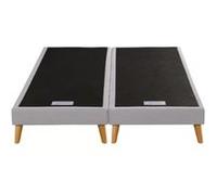 Sommier à lattes 2 X 80 x 200 SIMMONS - 4 pieds bois - Caisse en bois massif - Lattes fixes en bois 98 mm de largeur -