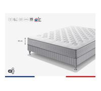 SIMMONS SW1 Ensemble 140 x 200 matelas + sommier - Ep. 23 cm - No Flip - Ressorts ensachés - Ferme - Fabriqué en France