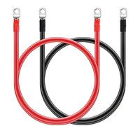 Simmpatuu Câble de Batterie,100cm Câbles D'onduleur de Batterie, Câble de Batterie Automatique 16mm² 5AWG 12V avec Cosses à Anneau Fil de Cuivre pour Camion,Auto, Moto, Camping-Car,Marine, Solaire