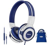 SIMOLIO Casque Audio Enfant avec Limiteur de Volume de 75dB/85dB/94dB, Casque Audio Filaire Enfant Pliable avec Pochette de Transport et Port de Partage et Microphone Intégré