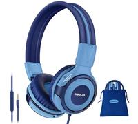 SIMOLIO Casque Audio Enfant pour L'école avec Microphone, Limite de Volume, Partager Jack, Réglable et Robuste, Casque Enfant Audio D'écoute Sstéréo Pliables sans Emmêlement pour Les Garçons en Voyage