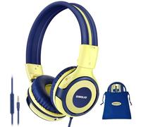 SIMOLIO Casque Filaire pour Enfants avec Limitation du Volume à 3 Niveaux, Casque Enfant Supra-auriculaire avec Port de Partage et Microphone Intégré pour Garçons et Filles
