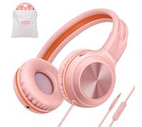 SIMOLIO Casque Filaire pour Filles avec Microphone, 85dB 94dB 104dB Volume Limité Casque Léger Pliable avec Prise de Partage et Sac pour Enfants, étudiant, Smartphone, Ordinateur