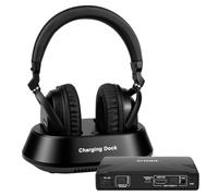 SIMOLIO Casques TV Sans Fil avec Entrée HDMI ARC & Compatibilité Bluetooth | Optique/AUX By-Pass,Dialogue Clair,Amplification Volume,Oreillettes Remplaçables Confortables,Compatibilité Plusieurs Casques