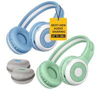 SIMOLIO Lot de 2 écouteurs sans fil pour enfants avec étui et micro, partage audio