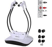 SIMOLIO SM-824D2 Casque Double sans Fil TV avec Protection Auditive pour Malentendants, Ecouteurs sans Fil pour TV Numériques 2,4