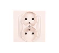 Simon 10 Double Prise avec/u MONOBLOC 16A, 250V Crème CGZ2/41