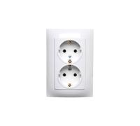 Simon 10 double prise SCHUKO blanc 16A 250V IP20 CGSZ2/11