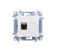 5902787843298 Simon 10 Gniazdo komputerowe pojedyncze RJ45 kat.6 ekranowane biał
