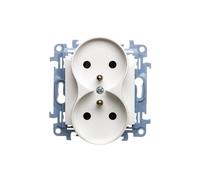 Simon 10 Prise double avec store blanc 16A 250V IP20 CGZ2MZ.01/11