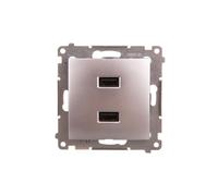 Simon 54 DC2USB.01/43 Chargeur 2 x USB 2.1 A 5 V/DC Argent Mat